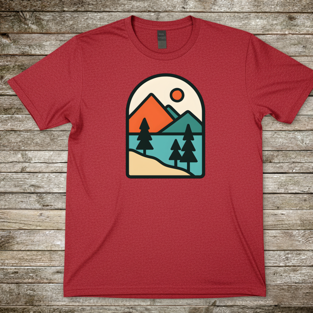 Printify T-Shirt Red / S Mountain Sunrise T-Shirt Mountain Sunrise T-Shirt