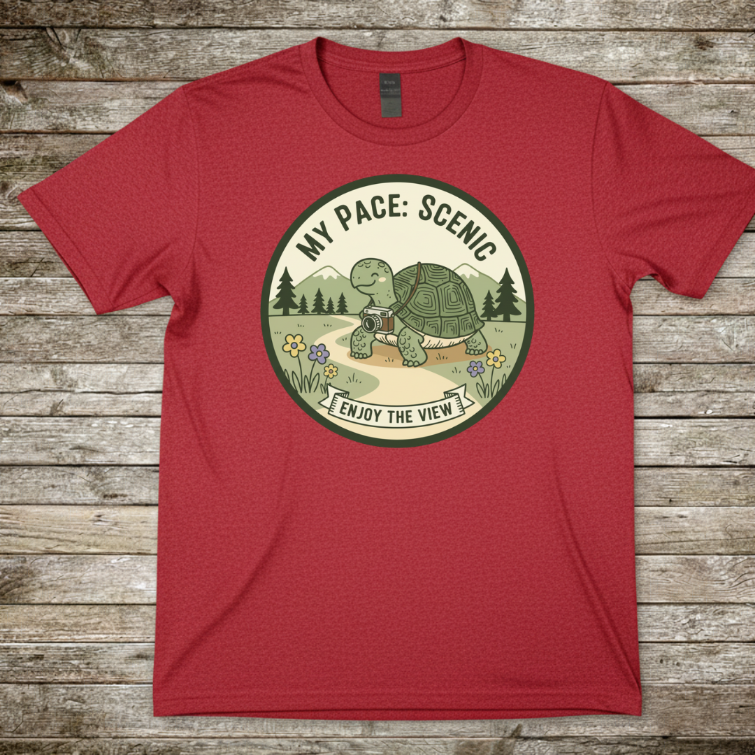 Printify T-Shirt Red / S My Pace Scenic T-Shirt My Pace Scenic T-Shirt