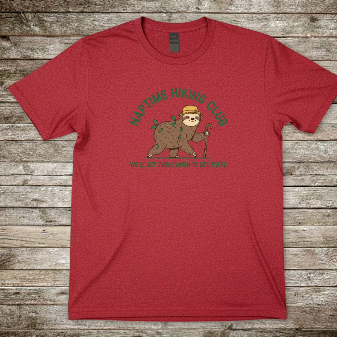 Printify T-Shirt Red / S Naptime Hiking Club T-Shirt Naptime Hiking Club T-Shirt