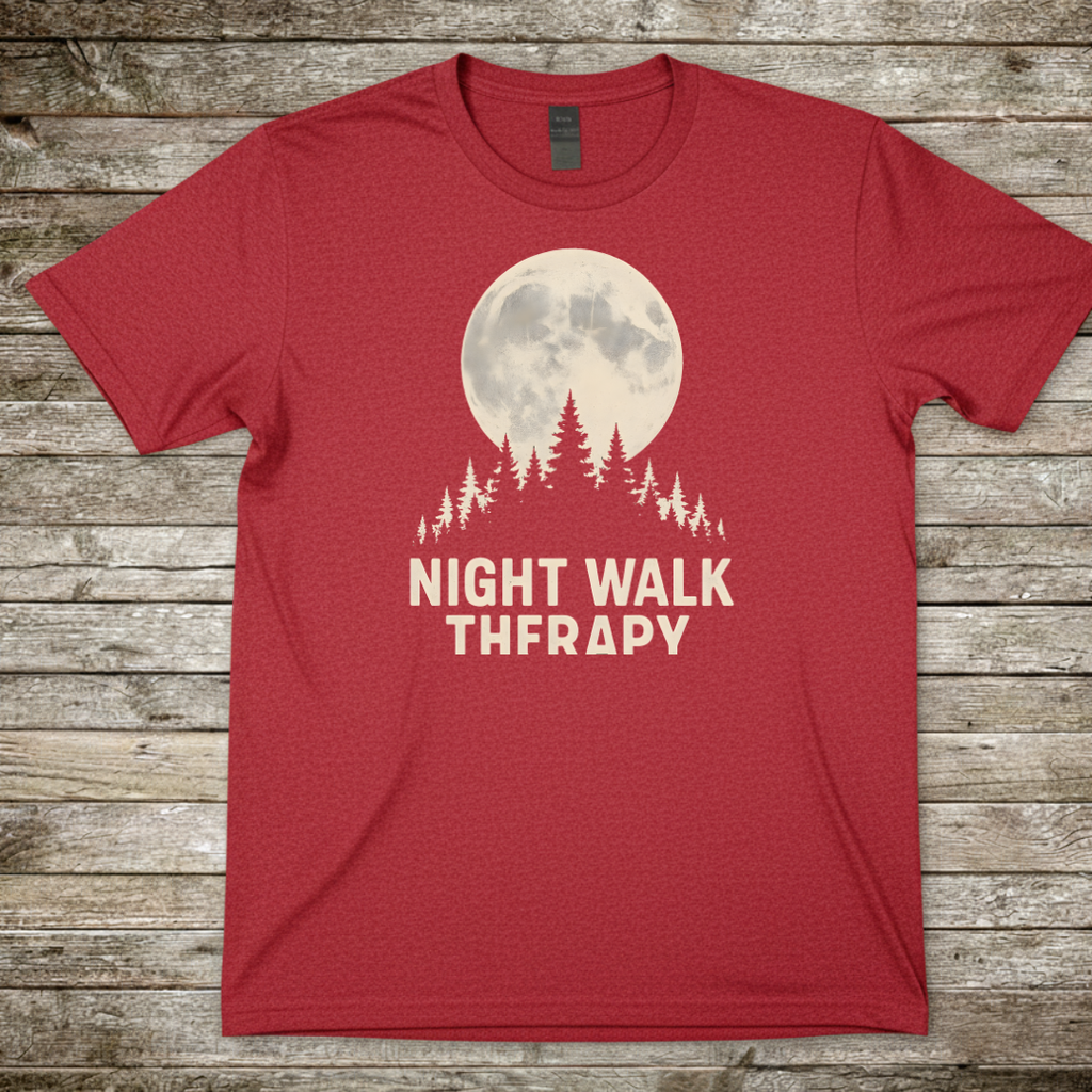 Printify T-Shirt Red / S Night Walk Therapy T-Shirt Night Walk Therapy T-Shirt