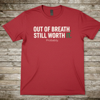 Printify T-Shirt Red / S Out Of Breath T-Shirt Out Of Breath T-Shirt