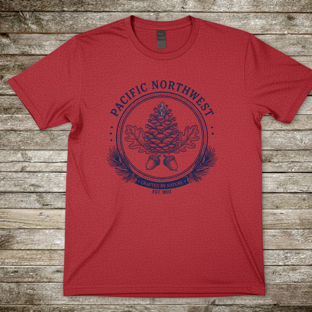 Printify T-Shirt Red / S Pacific Northwest T-Shirt Pacific Northwest T-Shirt