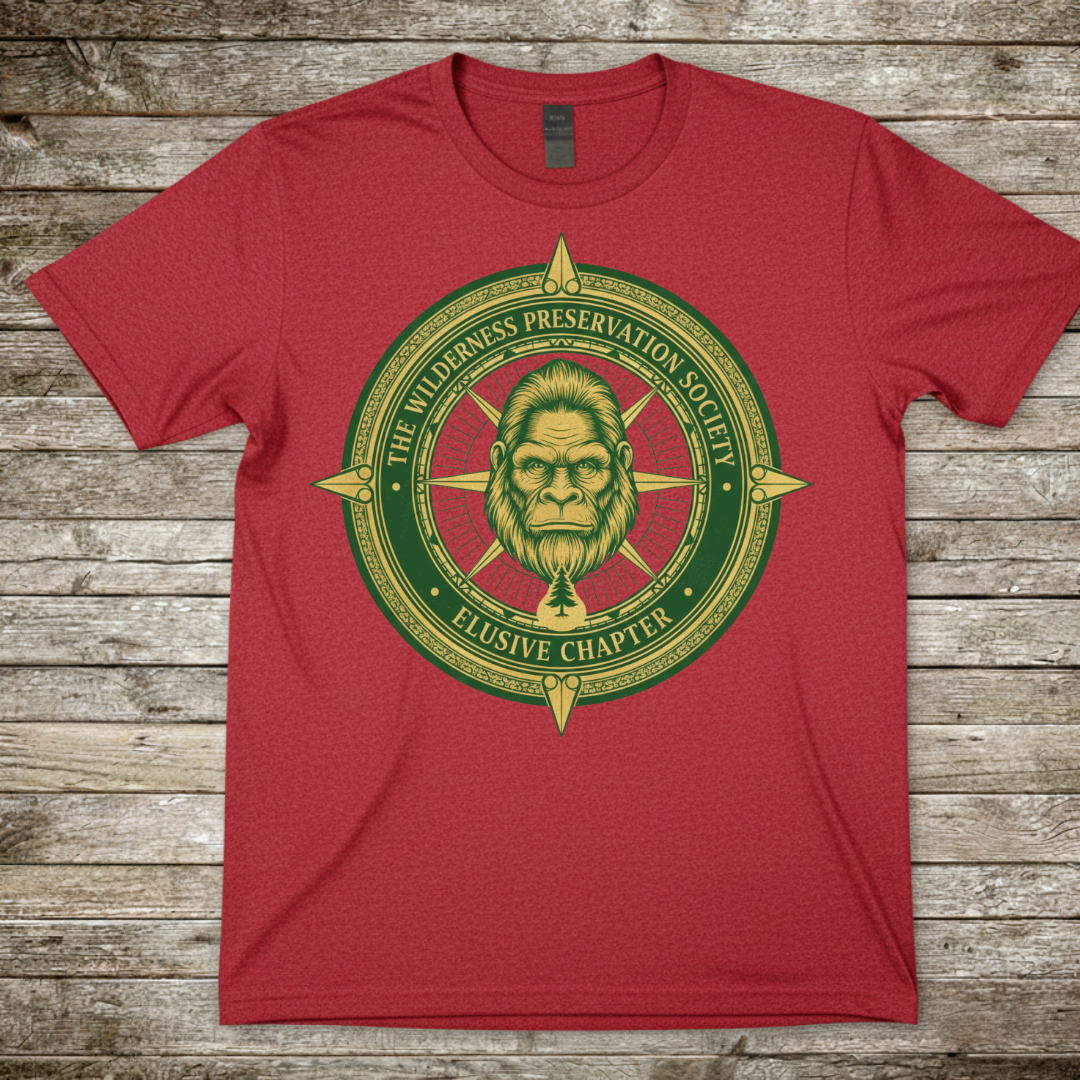 Printify T-Shirt Red / S Sasquatch Compass Graphic T-Shirt Sasquatch Compass Graphic T-Shirt