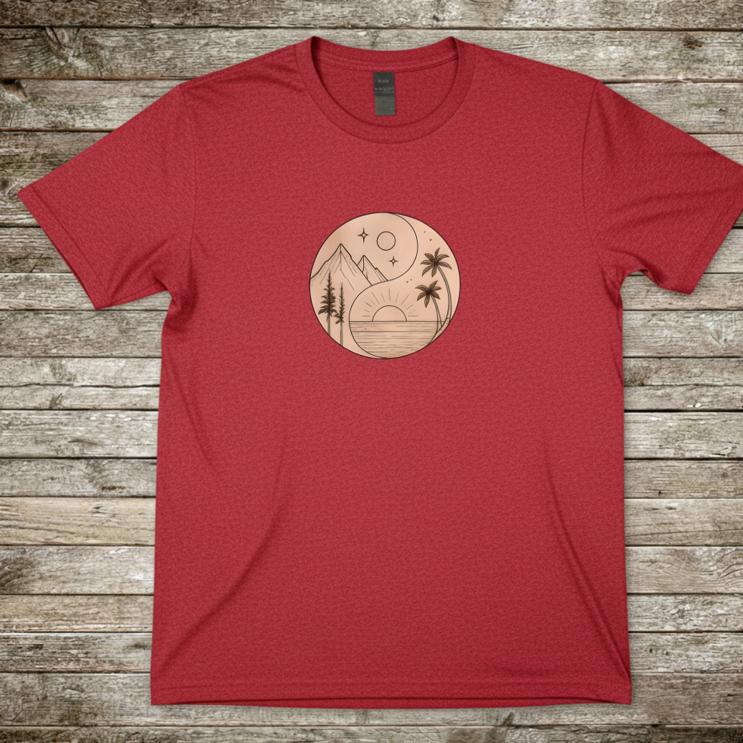 Printify T-Shirt Red / S Sunset Landscape T-Shirt Sunset Landscape T-Shirt