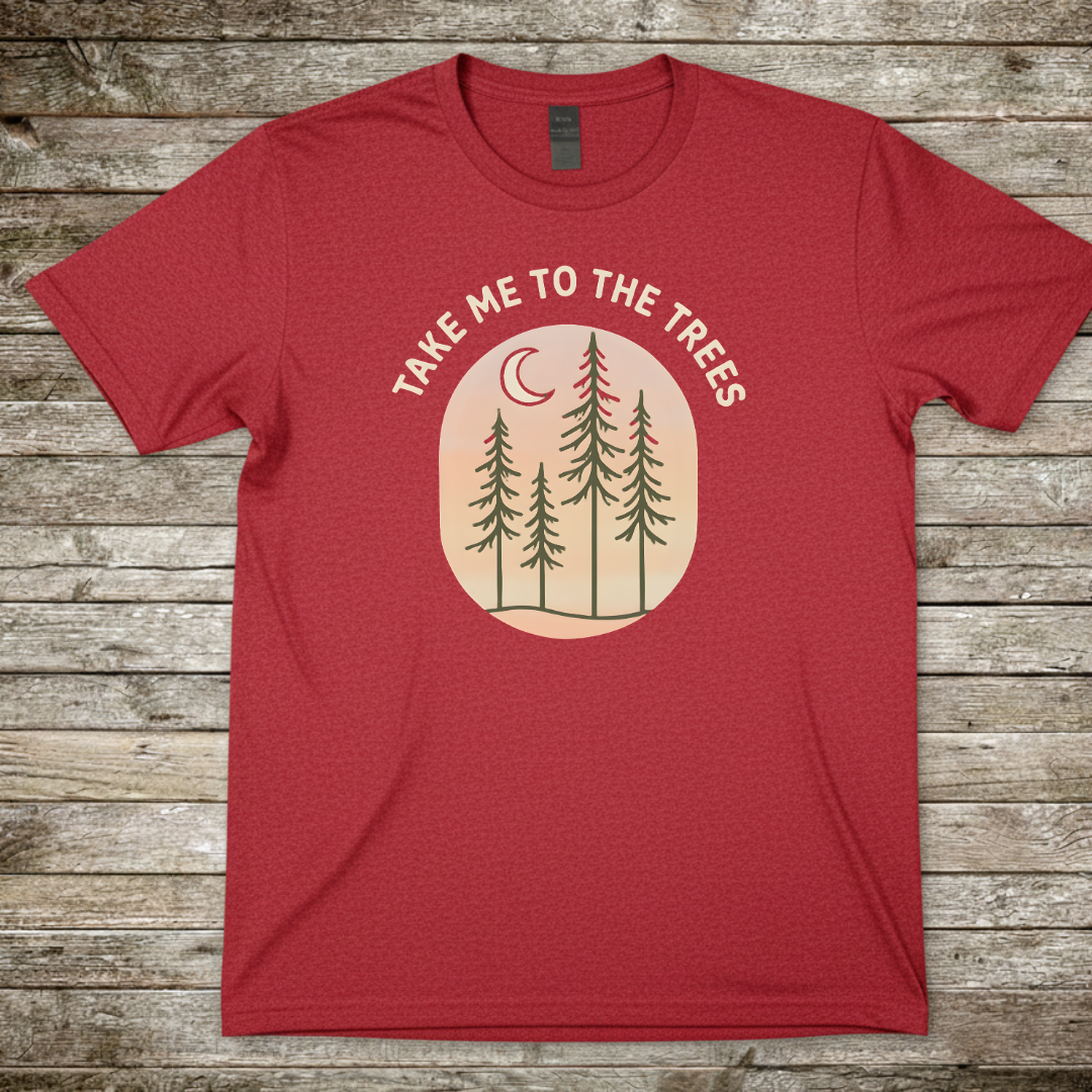 Printify T-Shirt Red / S Take Me to the Trees T-Shirt 2 Take Me to the Trees T-Shirt 2
