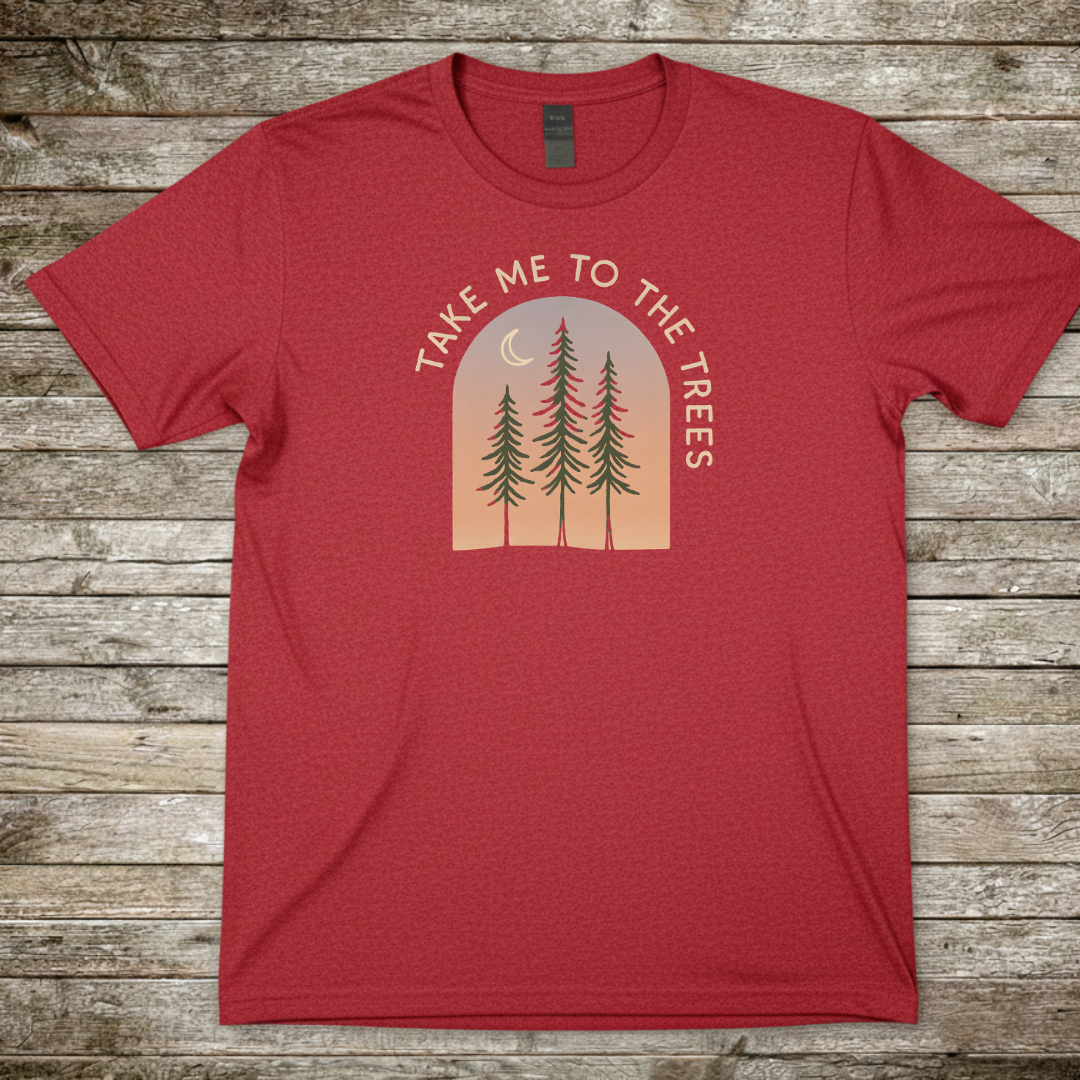 Printify T-Shirt Red / S Take Me to the Trees T-Shirt Take Me to the Trees T-Shirt