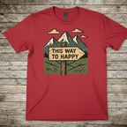 Printify T-Shirt Red / S "This Way To Happy" T-Shirt "This Way To Happy" T-Shirt