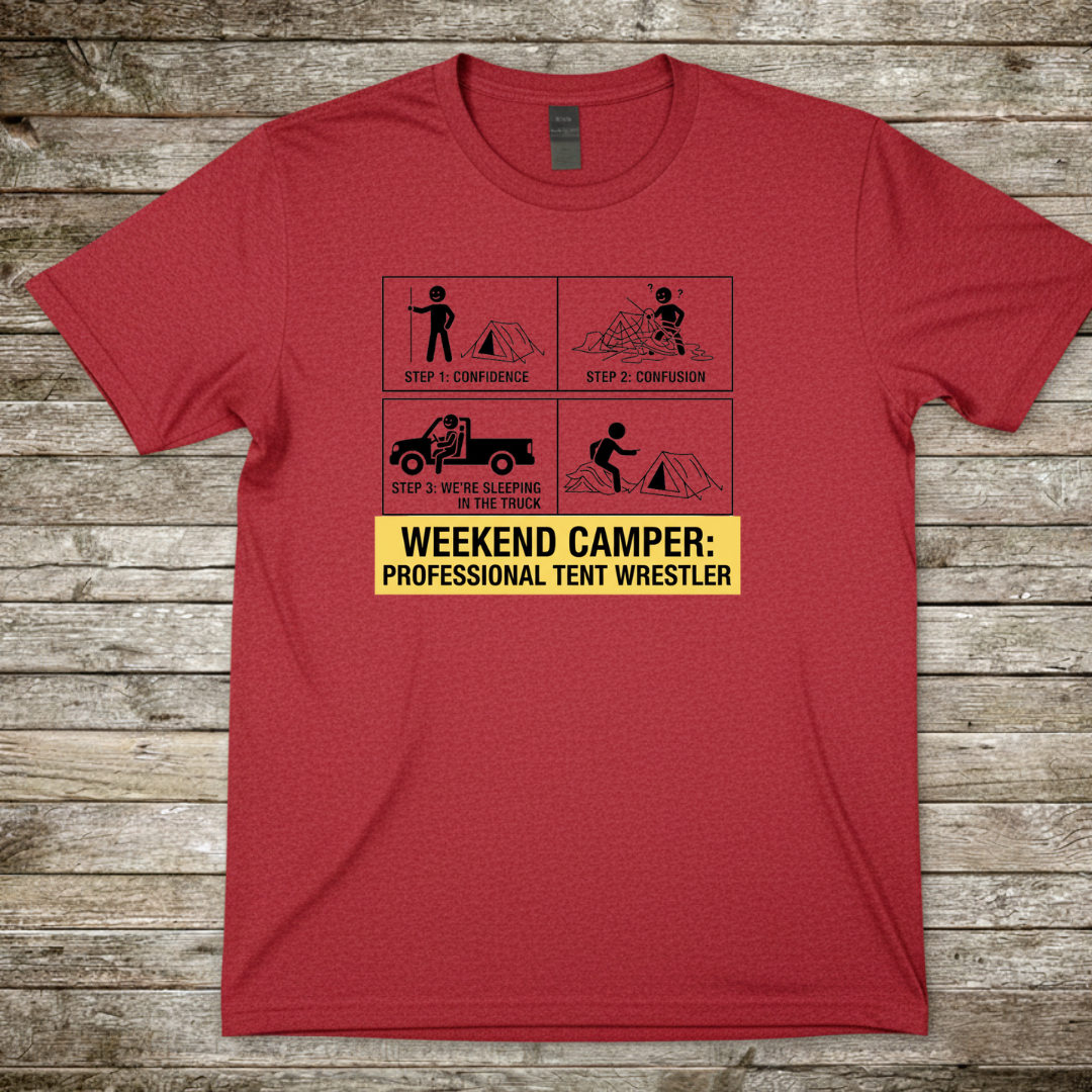 Printify T-Shirt Red / S Weekend Camper T-Shirt Weekend Camper T-Shirt