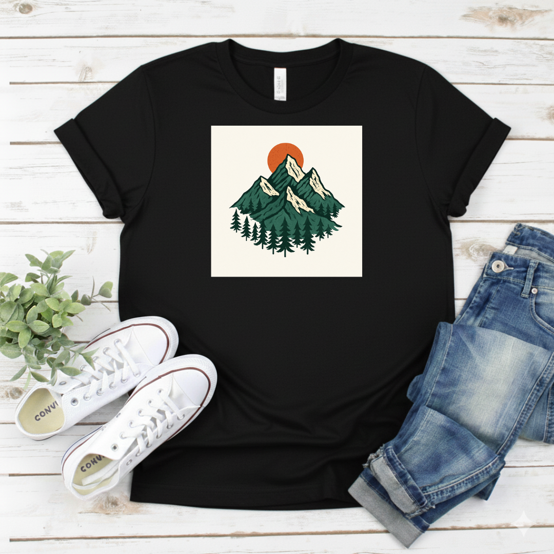 Printify T-Shirt Retro Forest Graphic Retro Forest Graphic