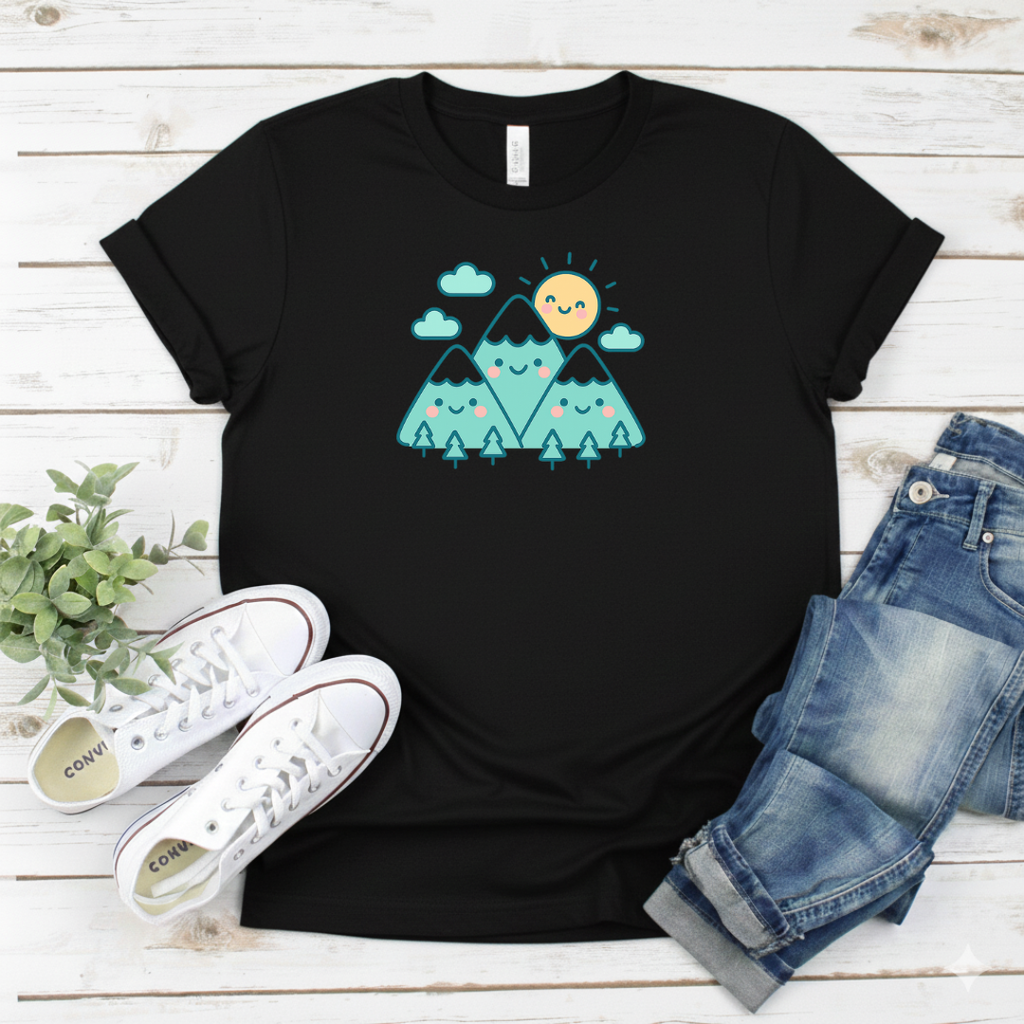 Printify T-Shirt Retro Sunset Mountain Retro Sunset Mountain