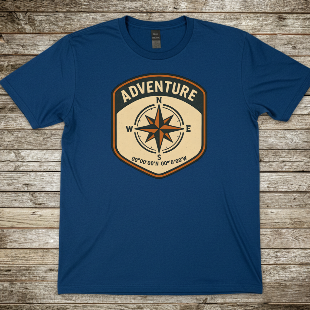Printify T-Shirt Royal / S Adventure BadgeT-Shirt Adventure BadgeT-Shirt