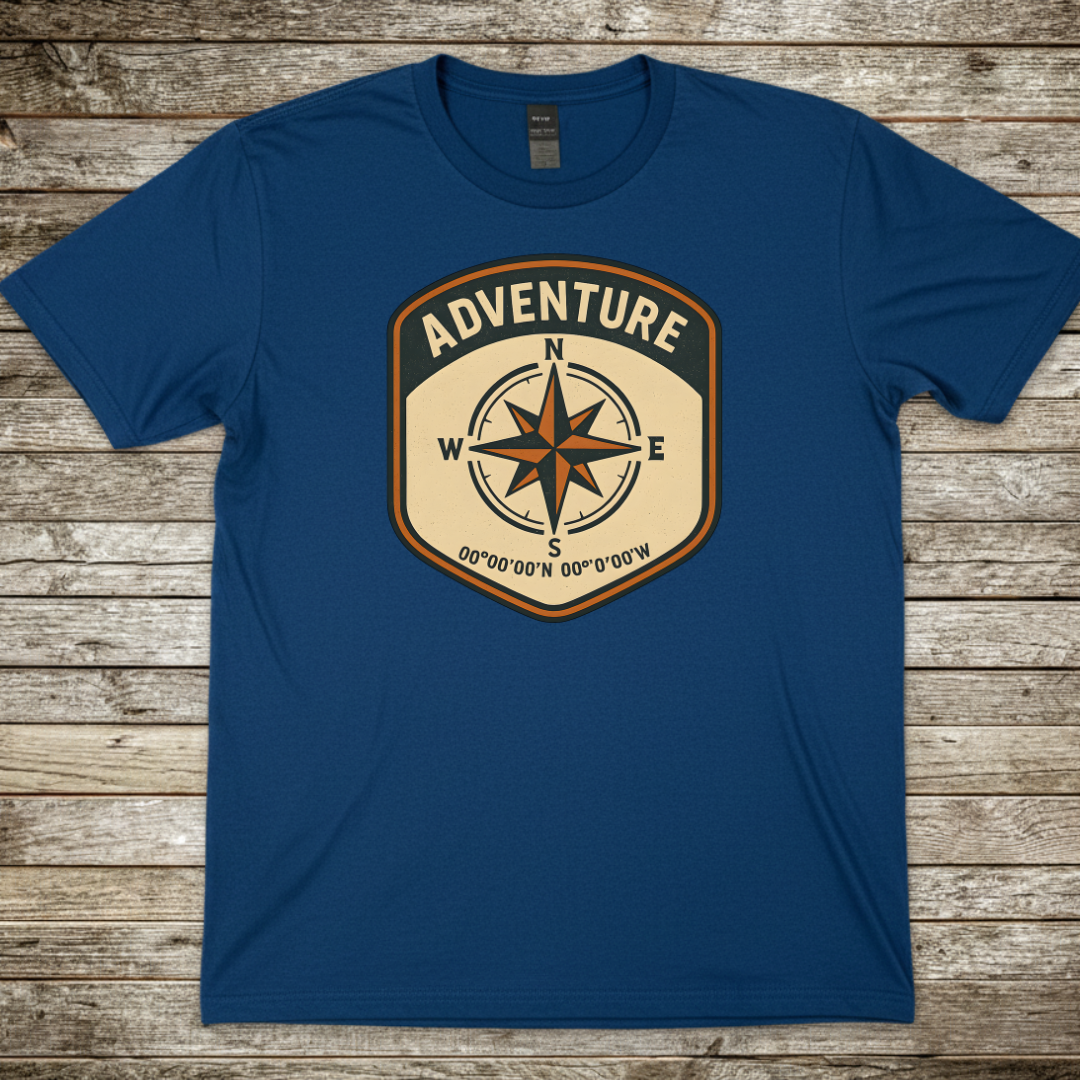 Printify T-Shirt Royal / S Adventure BadgeT-Shirt Adventure BadgeT-Shirt