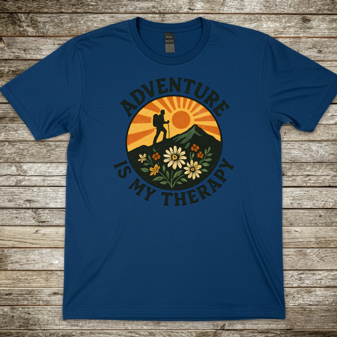 Printify T-Shirt Royal / S Adventure Is My Therapy T-Shirt 2 Adventure Is My Therapy T-Shirt 2
