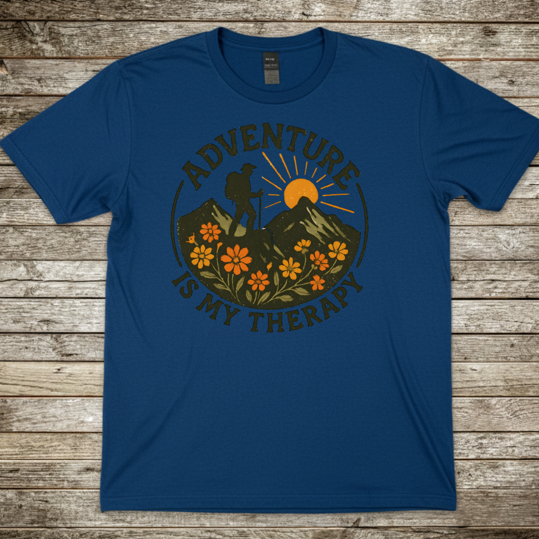 Printify T-Shirt Royal / S Adventure Is My Therapy T-Shirt Adventure Is My Therapy T-Shirt