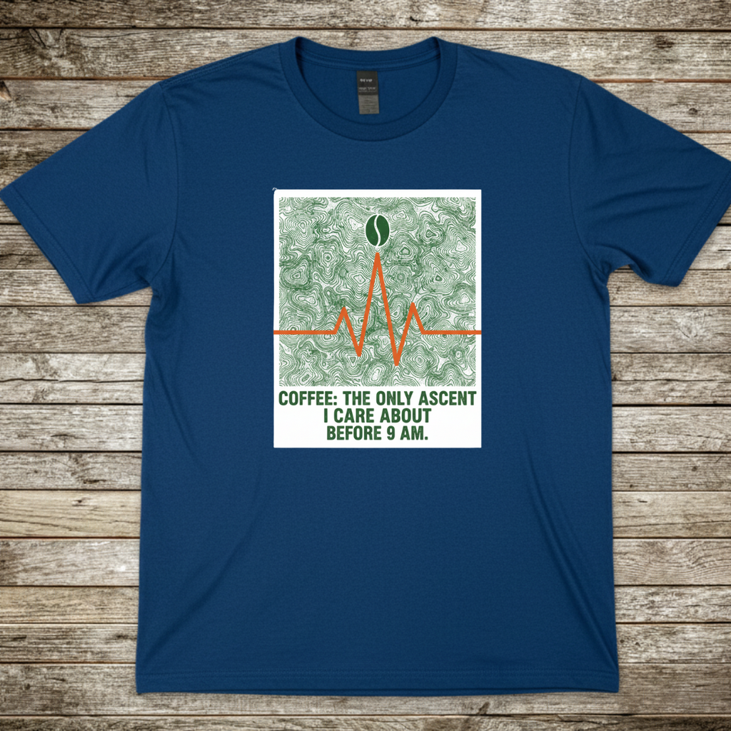 Printify T-Shirt Royal / S Coffee The Only Ascent I Do Before 9am Coffee The Only Ascent I Do Before 9am