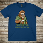 Printify T-Shirt Royal / S First Coffee T-Shirt First Coffee T-Shirt