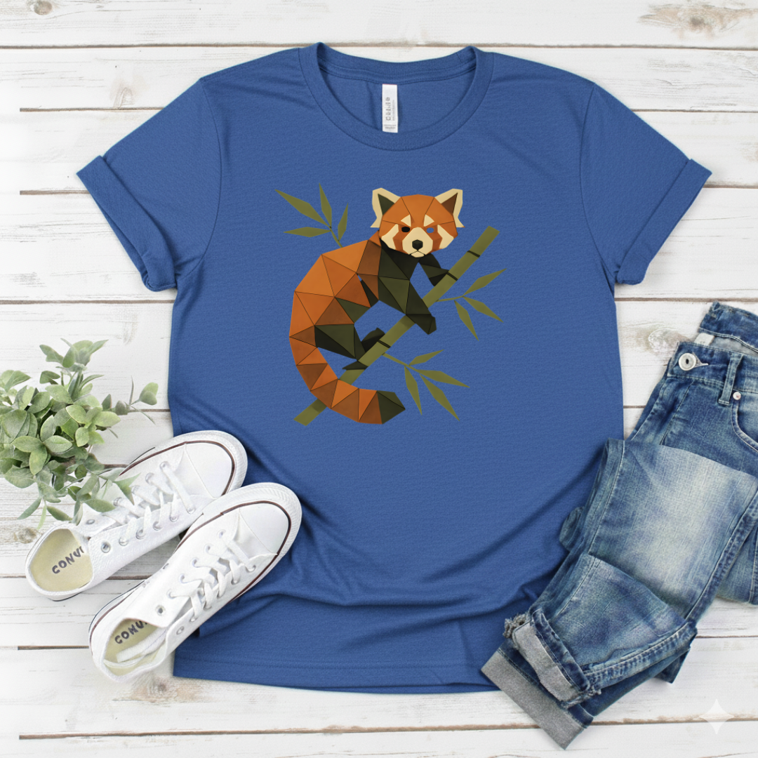 Printify T-Shirt Royal / S Geometric Red Panda Geometric Red Panda
