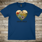 Printify T-Shirt Royal / S Grow Wild Floral Heart T-Shirt Grow Wild Floral Heart T-Shirt