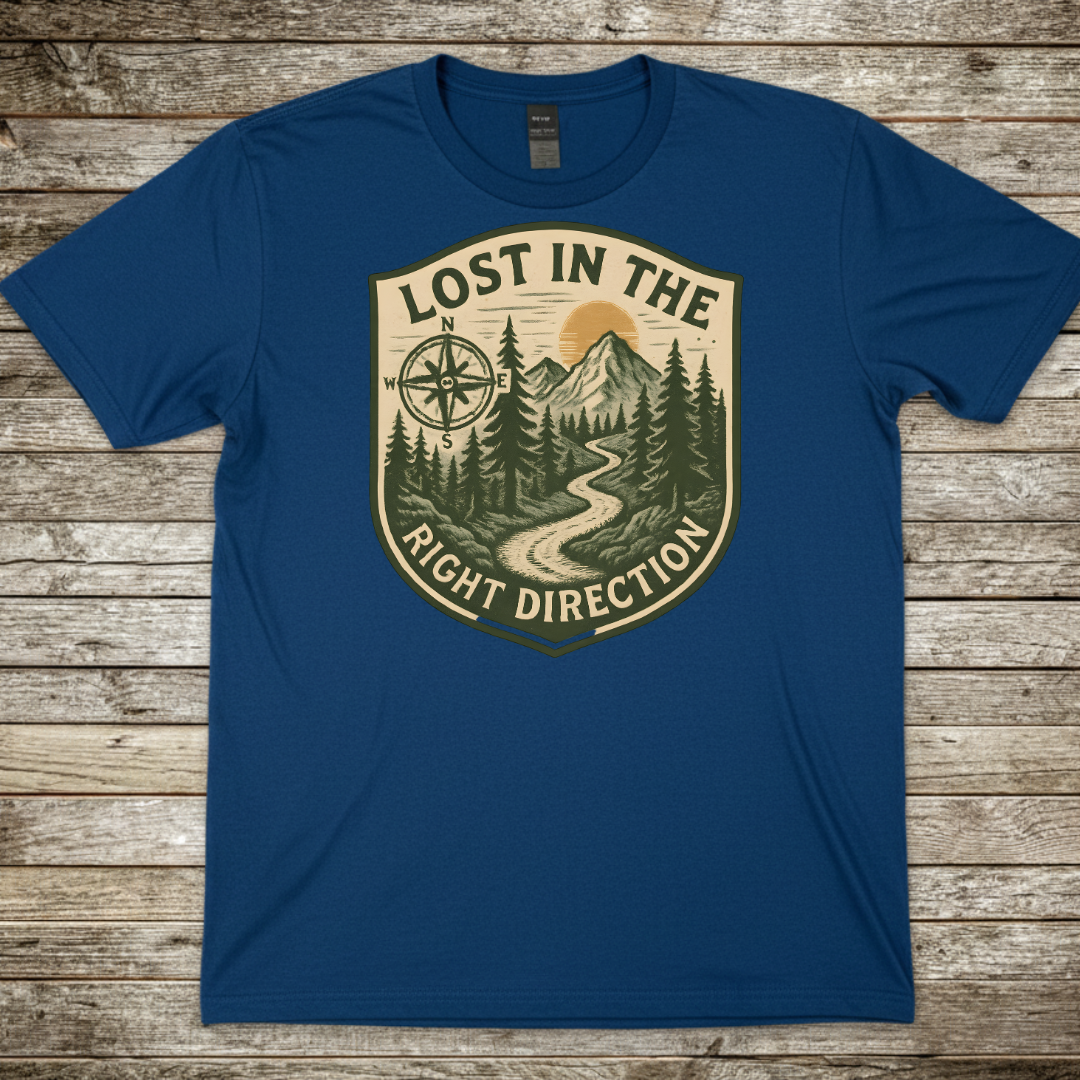 Printify T-Shirt Royal / S "Lost in the Right Direction" T-Shirt "Lost in the Right Direction" T-Shirt
