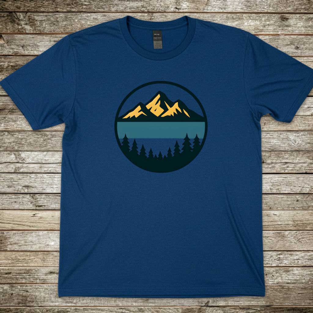 Printify T-Shirt Royal / S Mountain Lake Graphic T-Shirt Mountain Lake Graphic T-Shirt
