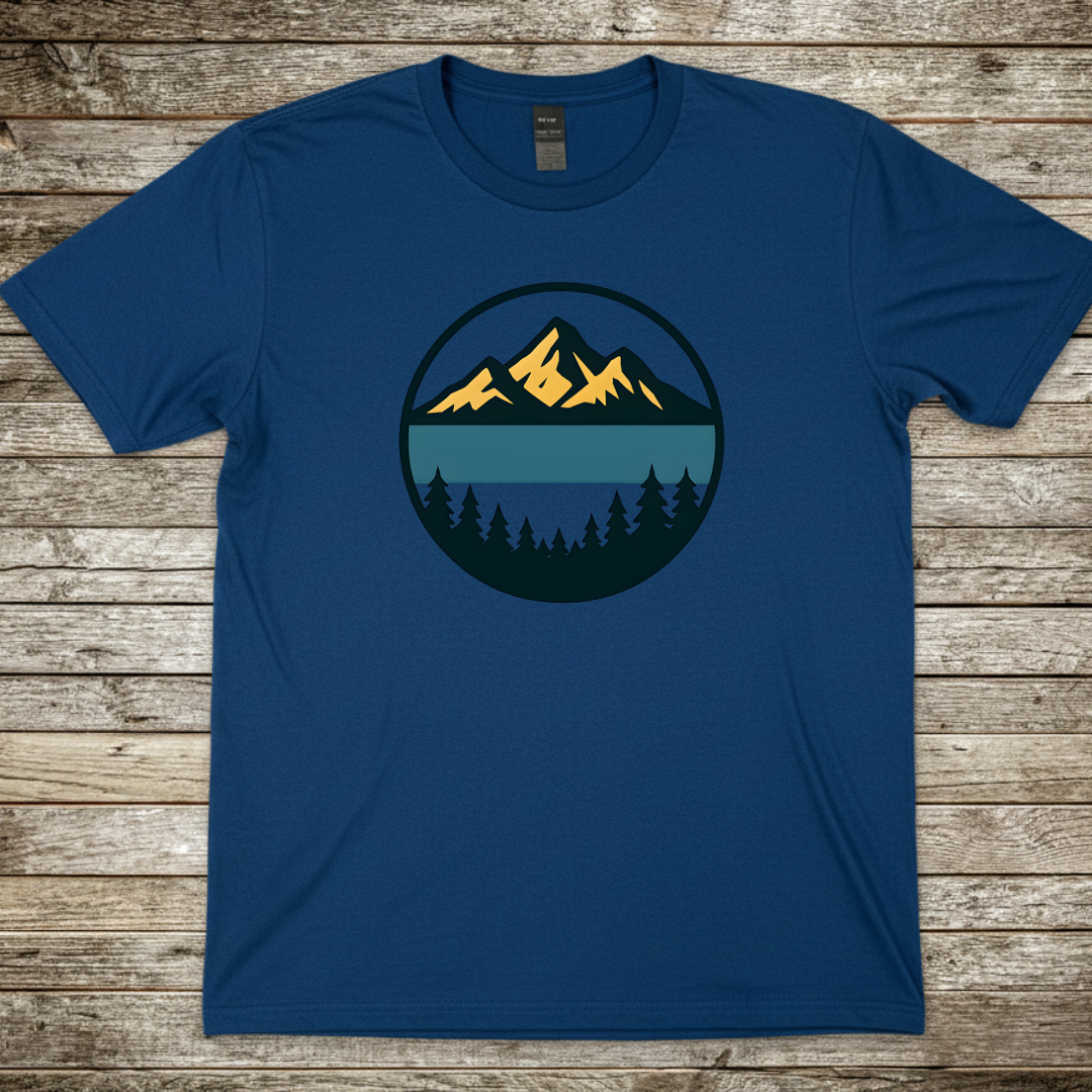 Printify T-Shirt Royal / S Mountain Lake Graphic T-Shirt Mountain Lake Graphic T-Shirt