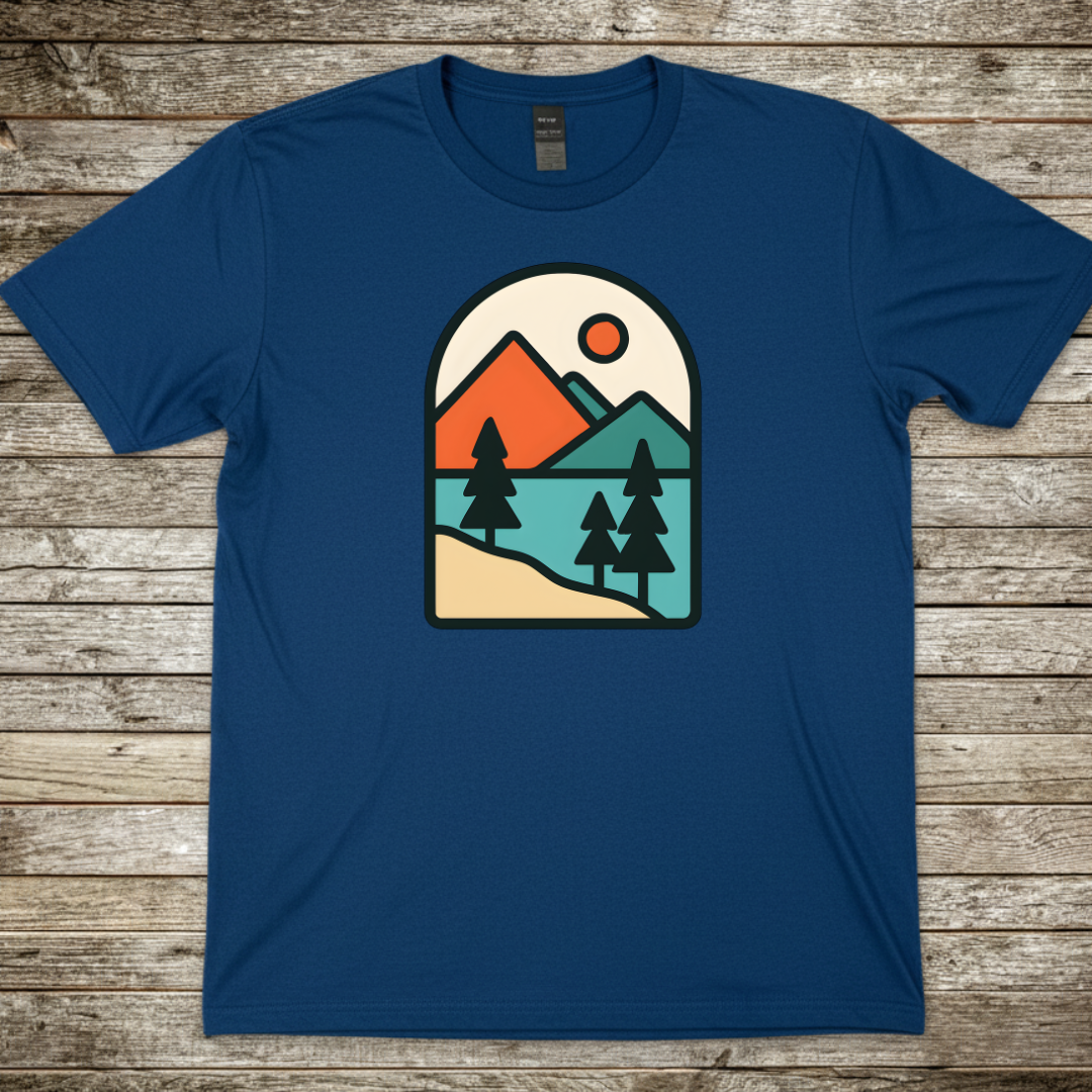 Printify T-Shirt Royal / S Mountain Sunrise T-Shirt Mountain Sunrise T-Shirt