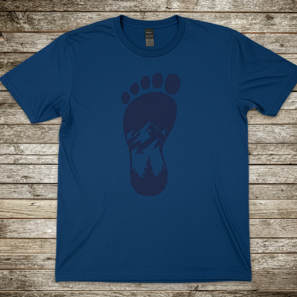 Printify T-Shirt Royal / S Mountain Trail Footprint T-Shirt Mountain Trail Footprint T-Shirt