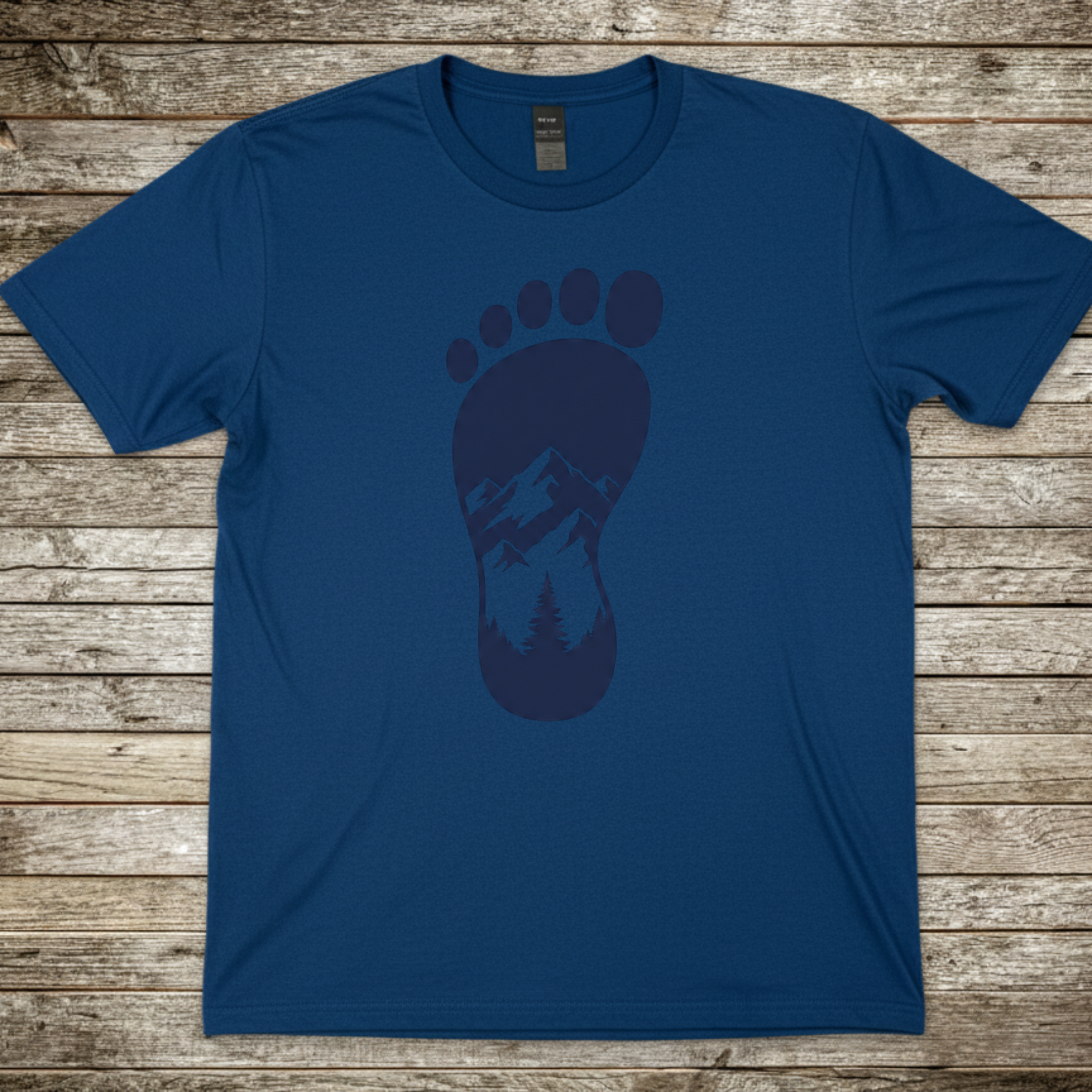 Printify T-Shirt Royal / S Mountain Trail Footprint T-Shirt Mountain Trail Footprint T-Shirt