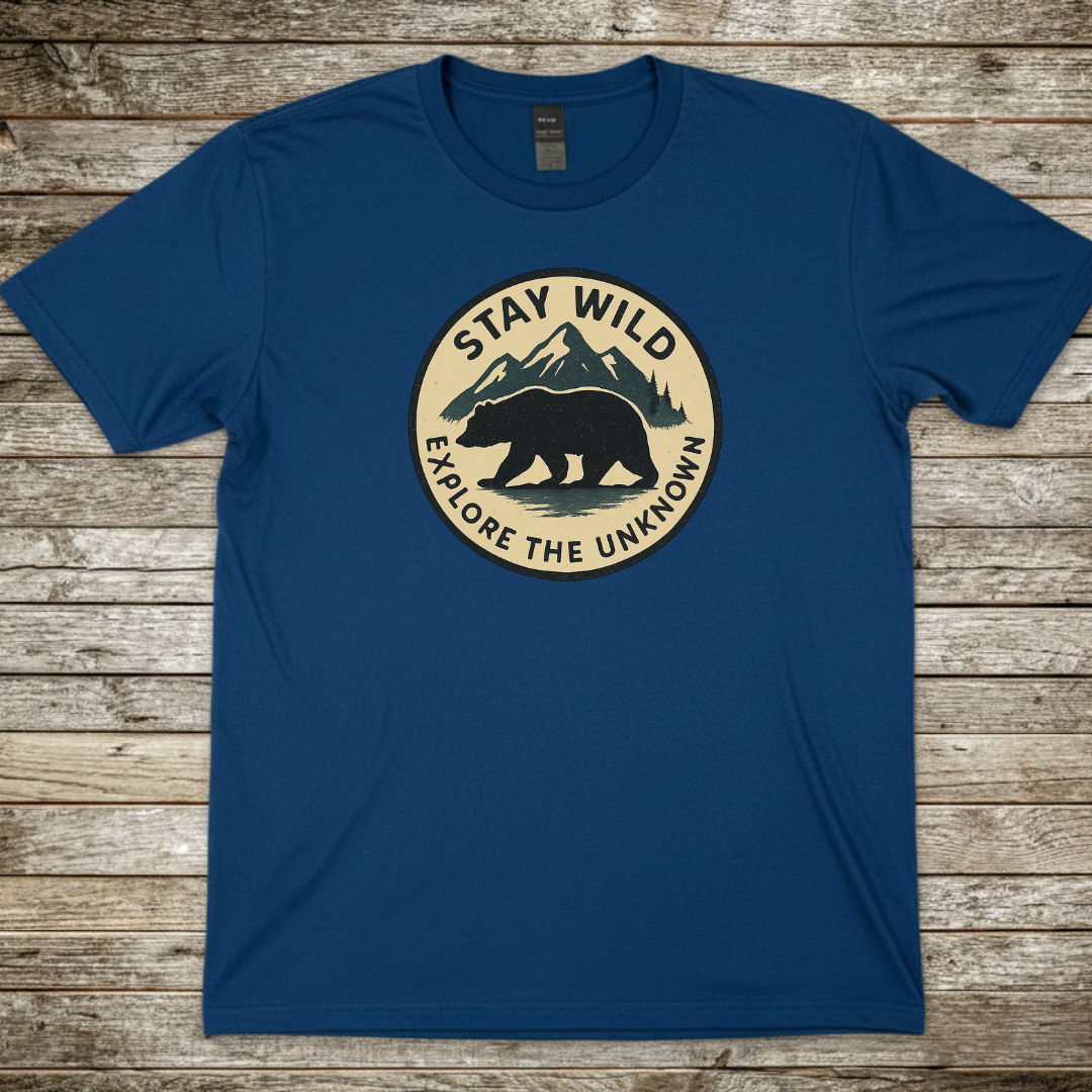 Printify T-Shirt Royal / S Stay Wild Bear T-Shirt Stay Wild Bear T-Shirt