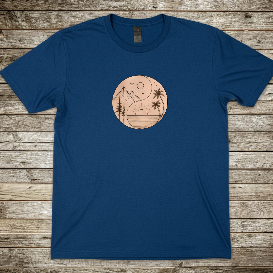 Printify T-Shirt Royal / S Sunset Landscape T-Shirt Sunset Landscape T-Shirt