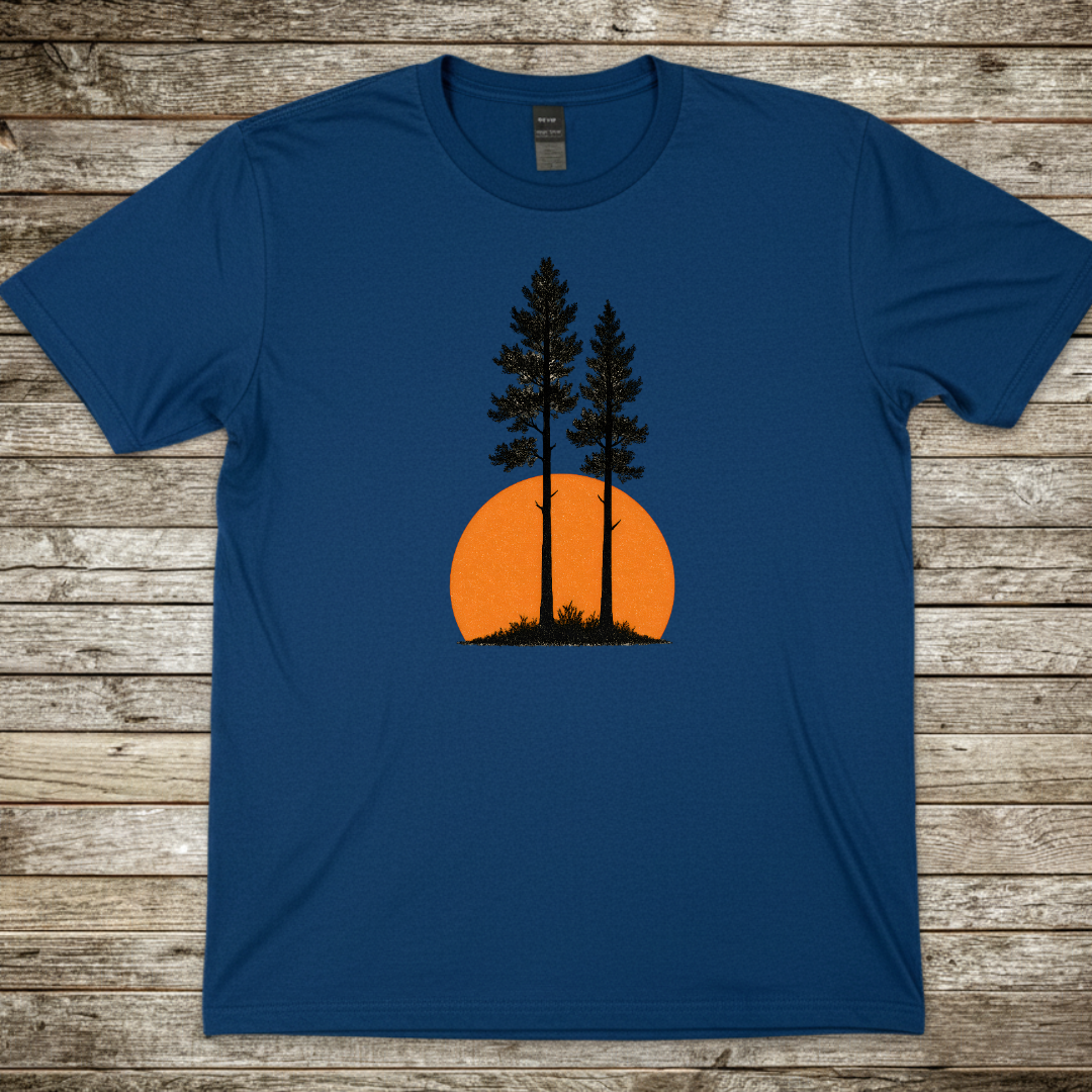 Printify T-Shirt Royal / S Sunset Pine T-Shirt Sunset Pine T-Shirt