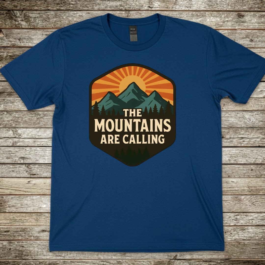 Printify T-Shirt Royal / S The Mountains Are Calling T-Shirt The Mountains Are Calling T-Shirt