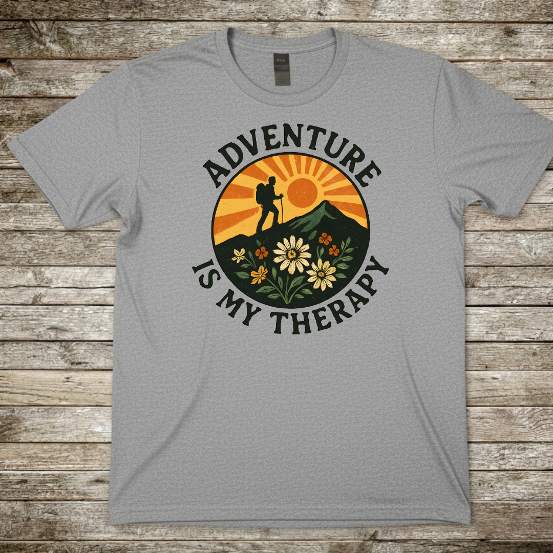Printify T-Shirt Sport Grey / S Adventure Is My Therapy T-Shirt 2 Adventure Is My Therapy T-Shirt 2