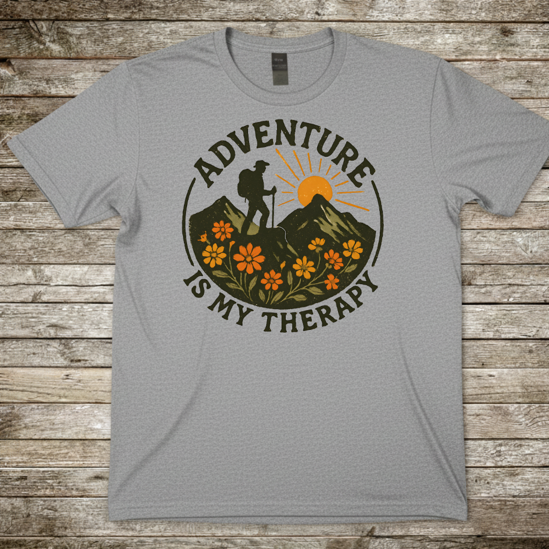 Printify T-Shirt Sport Grey / S Adventure Is My Therapy T-Shirt Adventure Is My Therapy T-Shirt