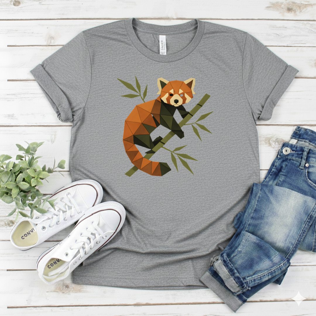 Printify T-Shirt Sport Grey / S Geometric Red Panda Geometric Red Panda