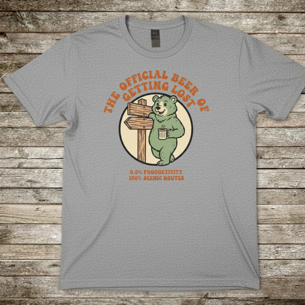 Printify T-Shirt Sport Grey / S Getting Lost Bear T-Shirt Getting Lost Bear T-Shirt