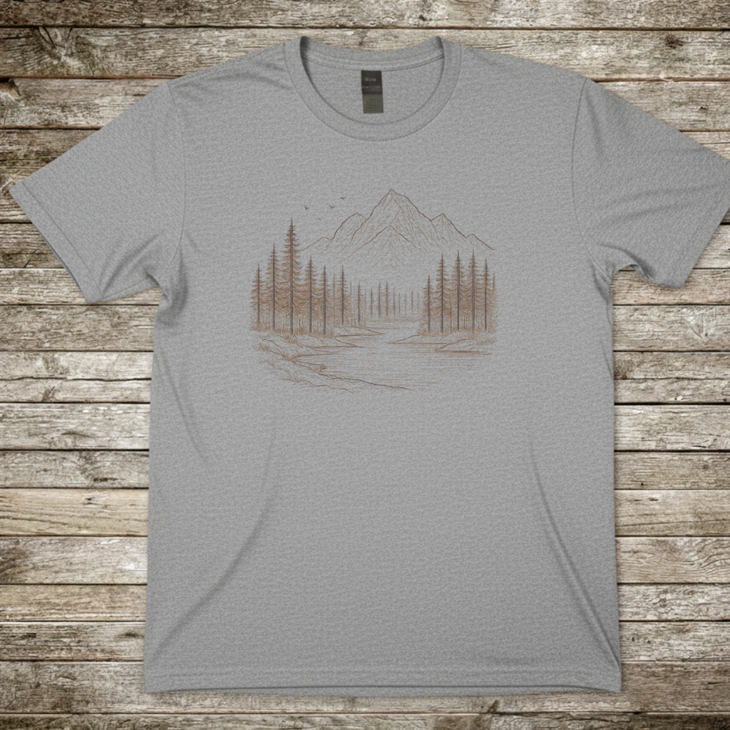 Printify T-Shirt Sport Grey / S Minimal Forest Landscape T-Shirt Minimal Forest Landscape T-Shirt