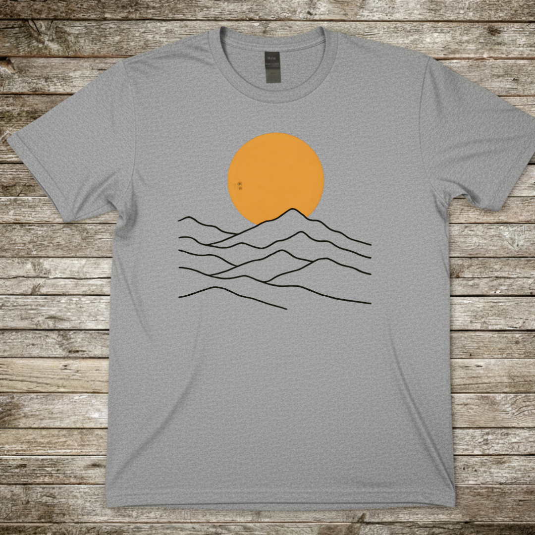 Printify T-Shirt Sport Grey / S Minimal Sunset Mountain T-Shirt Minimal Sunset Mountain T-Shirt