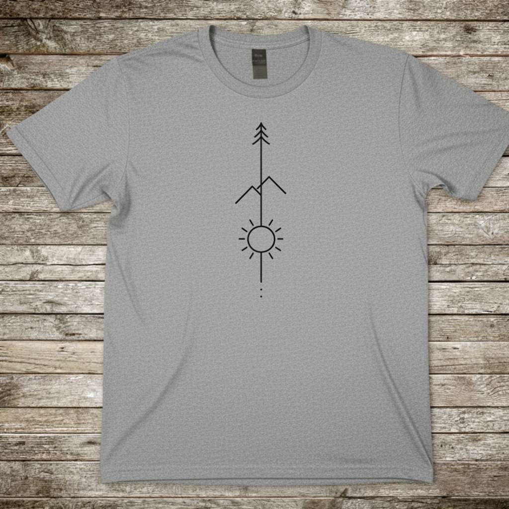 Printify T-Shirt Sport Grey / S Minimalist Mountain & Sun T-Shirt Minimalist Mountain & Sun T-Shirt