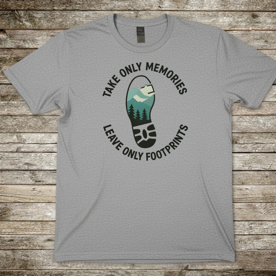 Printify T-Shirt Sport Grey / S Take Only Memories Leave Only Footprints T-Shirt 2 Take Only Memories Leave Only Footprints T-Shirt 2