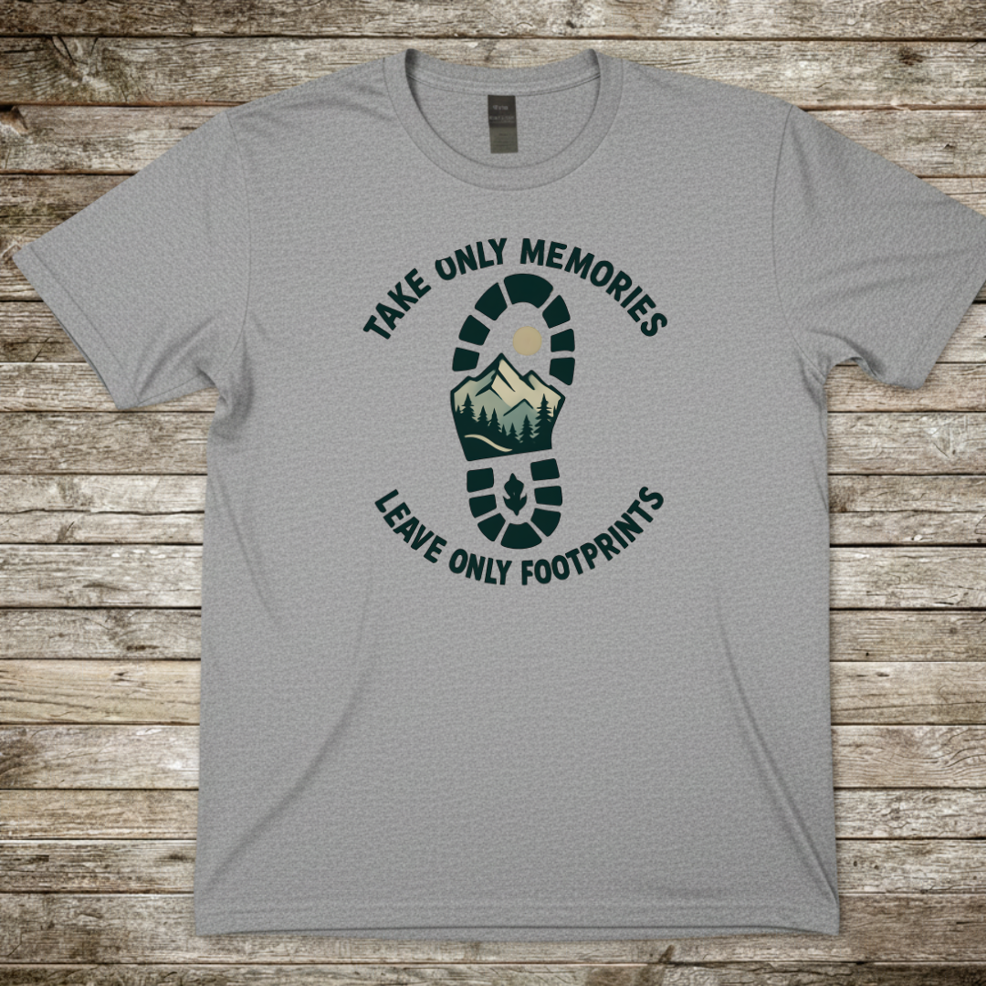 Printify T-Shirt Sport Grey / S "Take Only Memories, Leave Only Footprints" T-Shirt "Take Only Memories, Leave Only Footprints" T-Shirt