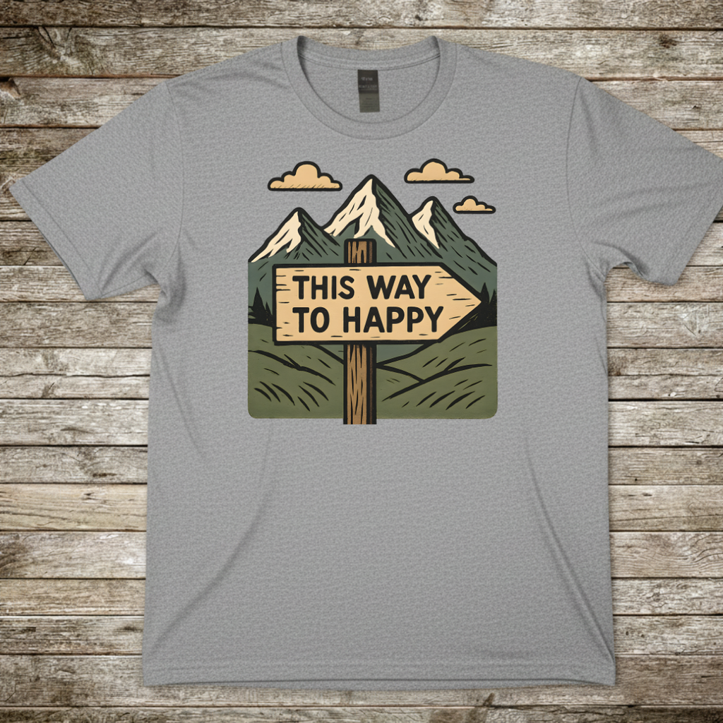 Printify T-Shirt Sport Grey / S "This Way To Happy" T-Shirt "This Way To Happy" T-Shirt