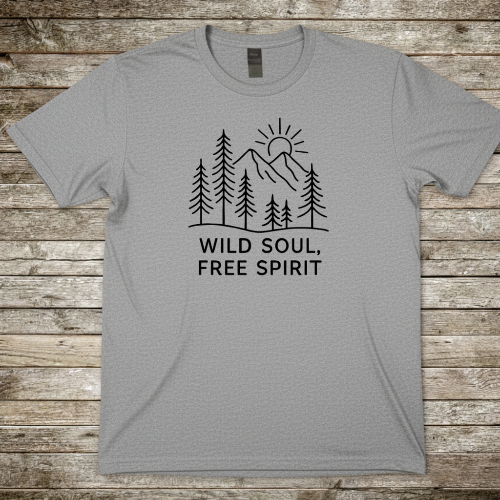 Printify T-Shirt Sport Grey / S Wild Soul, Free Spirit Mountain T-Shirt Wild Soul, Free Spirit Mountain T-Shirt