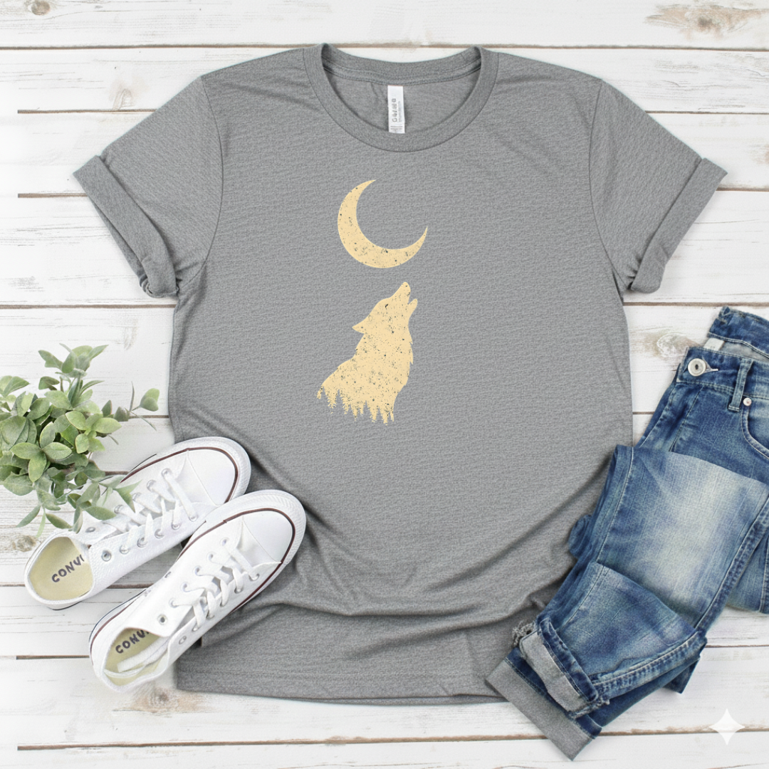 Printify T-Shirt Sport Grey / S Wolf Howl Moon T-Shirt Wolf Howl Moon T-Shirt
