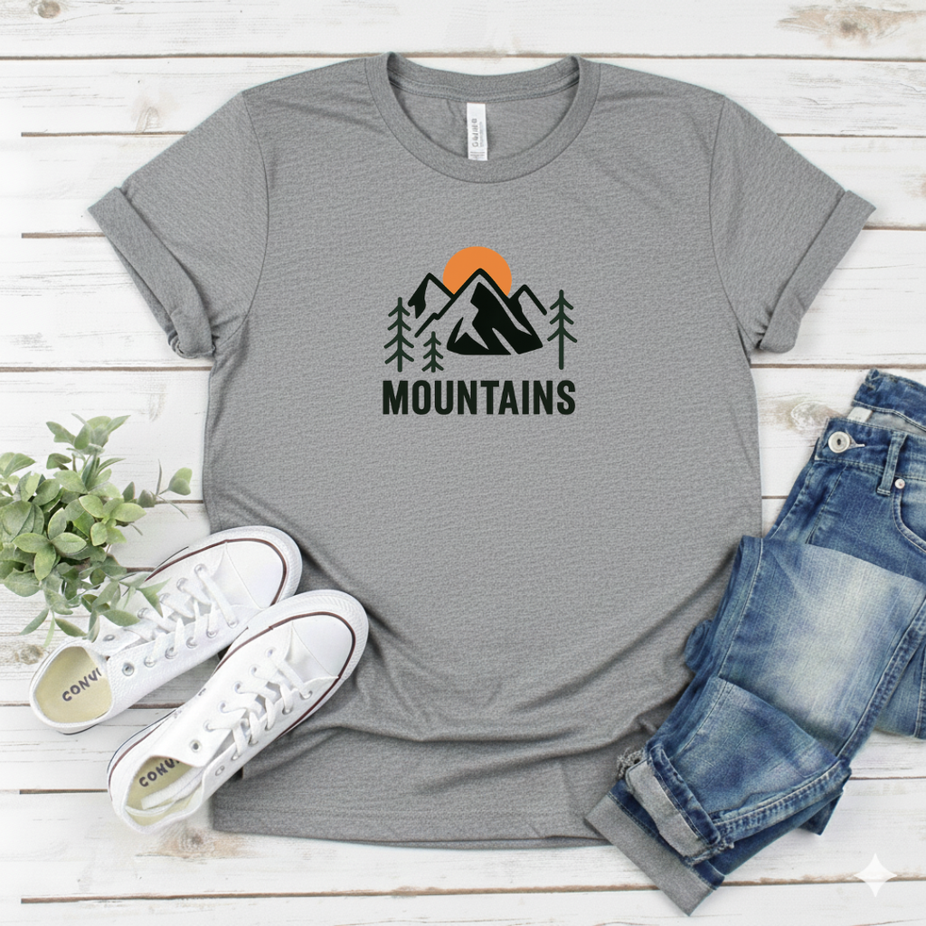 Printify T-Shirt Sunset Mountain Adventure Sunset Mountain Adventure