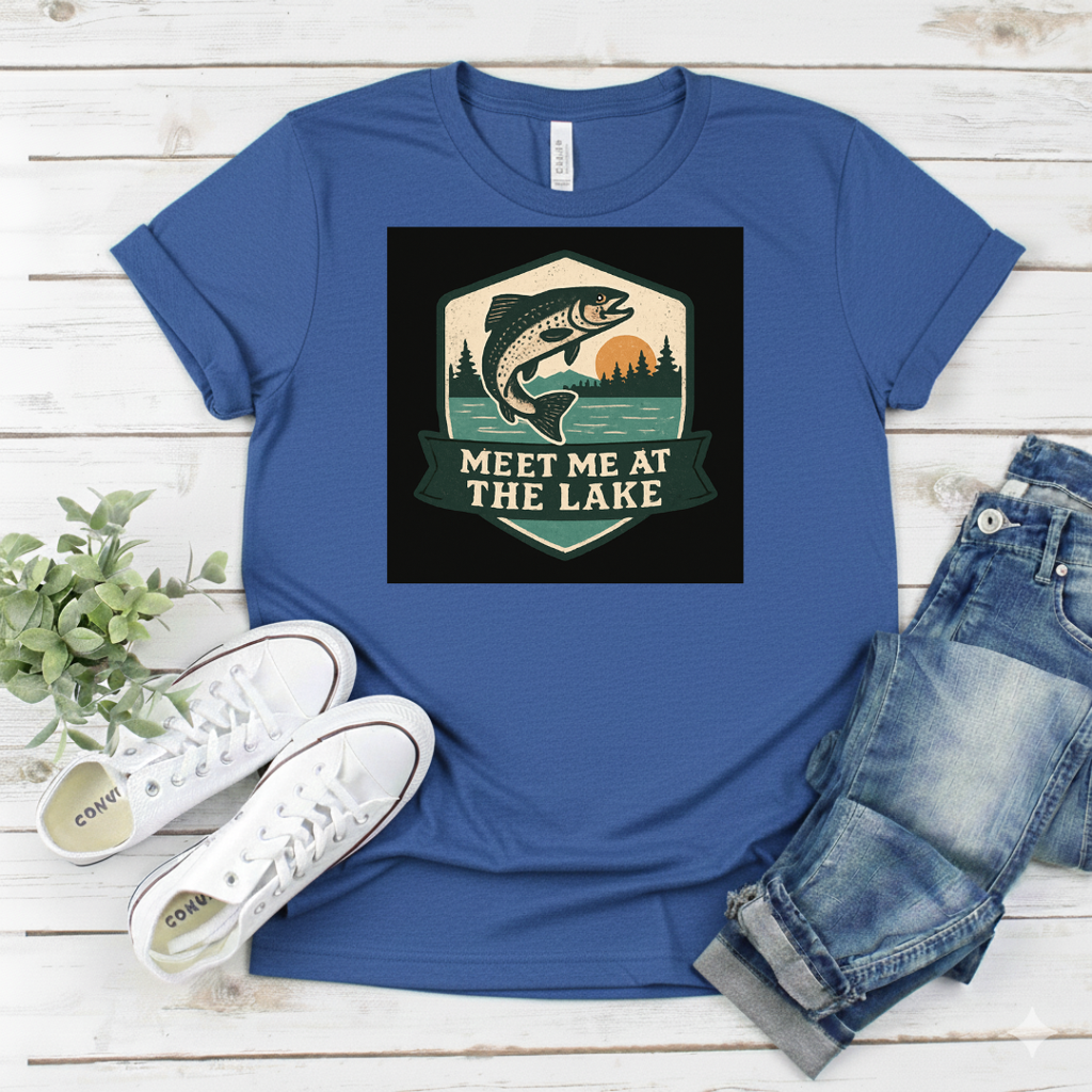 Printify T-Shirt Vintage Fishing Logo Vintage Fishing Logo