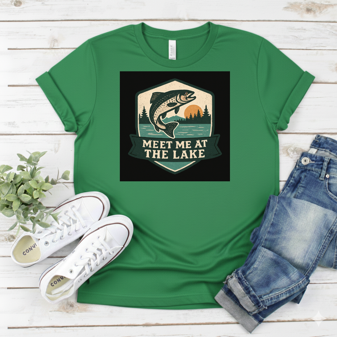 Printify T-Shirt Vintage Fishing Logo Vintage Fishing Logo