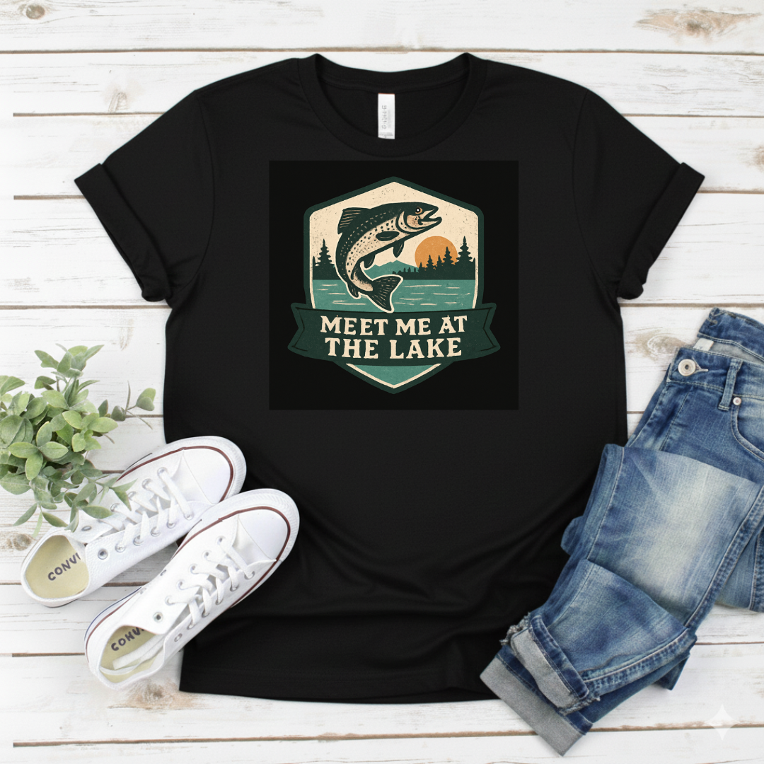Printify T-Shirt Vintage Fishing Logo Vintage Fishing Logo