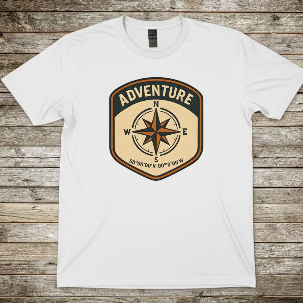 Printify T-Shirt White / S Adventure BadgeT-Shirt Adventure BadgeT-Shirt