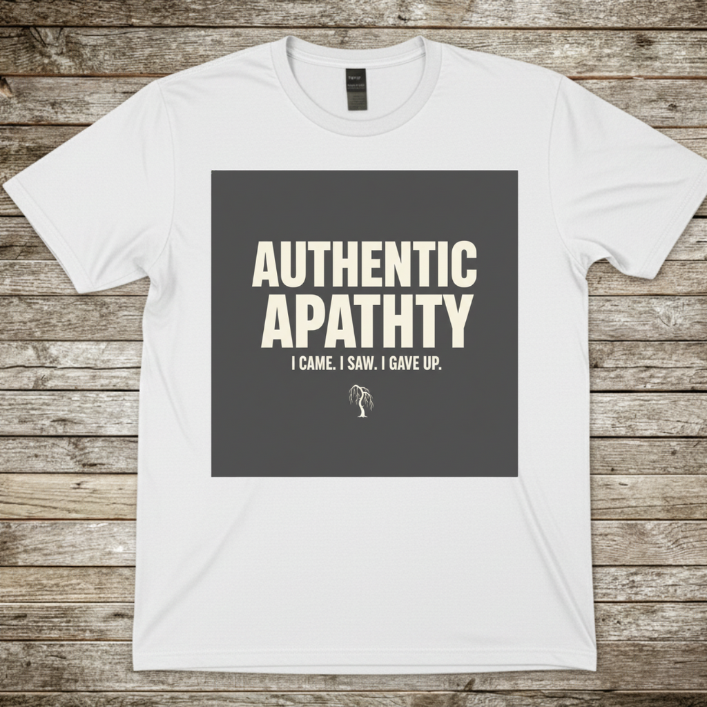 Printify T-Shirt White / S Authentic Apathy T-Shirt Authentic Apathy T-Shirt